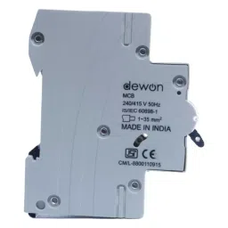 Dewon Electric Miniature Circuit Breaker Single Pole C Curve 10 A Current and 10 kA Breaking Capacity, CB1001010C image 3