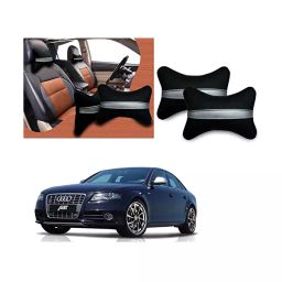 Auto Pearl Black Silver Strip Car Neck Cushion/Neck Pillow Compatible with Audi S4-image-111
