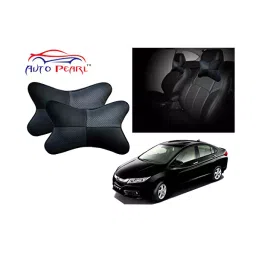 Auto Pearl Black Grey Chess Designer Car Neck Cushion/Neck Pillow for Honda City i-VTEC-33