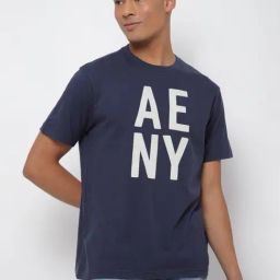 American Eagle Navy Cotton Regular Fit Printed T-Shirt-picture-38