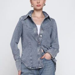 Cover Story Blue Denim Solid Regular Fit Shirt-picture-41