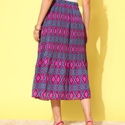 Antheaa Geometric Print Accordion Pleated Midi Skirt image 4