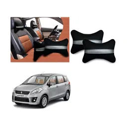 Auto Pearl Black Silver Strip Car Neck Cushion/Neck Pillow for Maruti Suzuki Ertiga Type 1-25