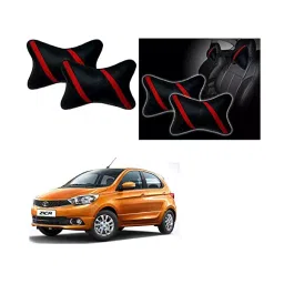 Auto Pearl Strip Red Car Neck Cushion/Neck Pillow Compatible with Tata Zica-14