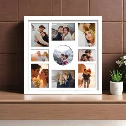 Art Street White Engineered Wood 9 Oppenings Wall Mounting Collage Photoframe-picture-3