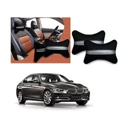 Auto Pearl Black Silver Strip Car Neck Cushion/Neck Pillow Compatible with BMW 3 Series-image-99