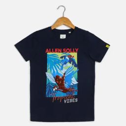 Allen Solly Junior Kids Black Cotton Graphic T-Shirt-picture-26