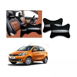 Auto Pearl Black Silver Strip Car Neck Cushion/Neck Pillow Compatible with Tata Zica-image-74