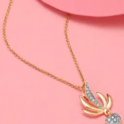 Mia by Tanishq Heartbeat Wingspan 14k Gold & Diamond Pendant for Women-image-76