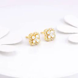 GIVA 925 Silver Golden Pansy Flower Stud Earrings for Women & Girls-16