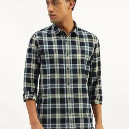 United Colors of Benetton Blue Cotton Checks Shirt-picture-39