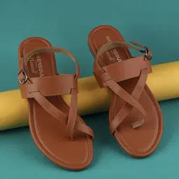 Hoversoul X D'Lorzeri Women's Traila Tan Cross Strap Sandals-picture-43