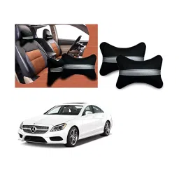 Auto Pearl Black Silver Strip Car Neck Cushion/Neck Pillow Compatible with Mercedes Benz CLS Class-image-23