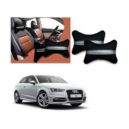 Auto Pearl Black Silver Strip Car Neck Cushion/Neck Pillow Compatible with Audi A3-image-100