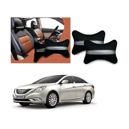 Auto Pearl Black Silver Strip Car Neck Cushion/Neck Pillow Compatible with Sonata Embera-image-82