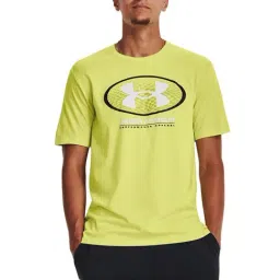 Under Armour Yellow Cotton Loose Fit Printed Sports T-Shirt-picture-49