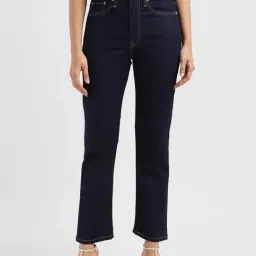 Levi's Dark Blue Cotton Straight Fit Mid Rise Jeans-picture-36