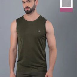 Force NXT Olive & Grey Regular Fit Gym Vest - Pack Of 2-picture-15