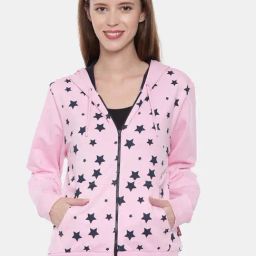 3PIN Pink Cotton Printed Hoodie-image-47