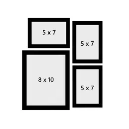 ecraftindia Memory Wall Collage Photo Frame - Set of 4 Photo Frames for 3 Photos of 5'x7' and 1 Photo of 8'x10' image 4