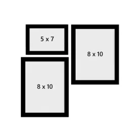 ecraftindia Memory Wall Collage Photo Frame - Set of 3 Photo Frames for 1 Photo of 5'x7' and 2 Photos of 8'x10' image 4