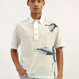United Colors of Benetton White Cotton Printed Shirt-image-60