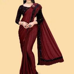 A TO Z CART Sequinned Ready to Wear Saree-image-94