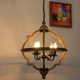 Kapoor Lamp Shades Wood & Metal Venessa 4 Light Chandelier-image-18