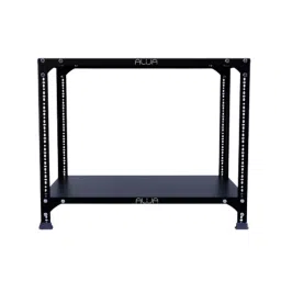 Menage 24x29x15 Inch 2 Shelf Metal Black Slotted Angle Rack-picture-22