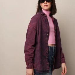 Only Pink Cotton Textured Shacket-64