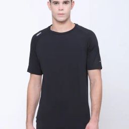 Dida Black Polyster Regular Fit Colorblock T-Shirt-picture-15