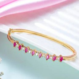 Zavya 925 Silver Radiant Fusion Gold-Plated Bracelet with Cubic Zirconia and Color Stones for Women-image-33