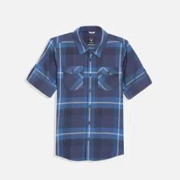 Allen Solly Kids Navy Checks Slim Fit Shirt-picture-11