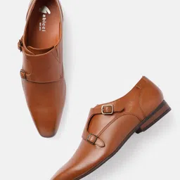 GABICCI Men Tan Brown Solid Formal Monks-picture-12
