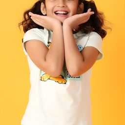 V-Mart Girls Graphic Printed Round Neck Cotton T-Shirt-picture-12