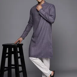 Inddus Striped Solid Kurta-image-14