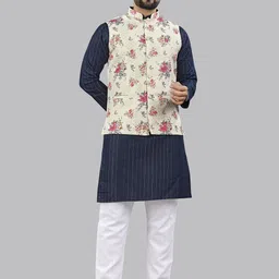 Leipzig Fashion Men Floral Printed Regular Kurta with Pyjamas-picture-53