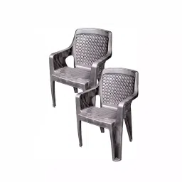 Maharaja SAFARI-111 Plastic Chair Silver (Set of 2)-picture-46