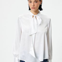 Koton Women Mandarin Collar Shirt Style Top-image-66