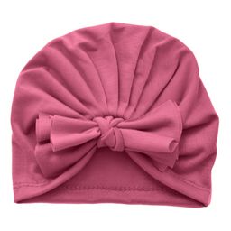 THE LITTLE LOOKERS Unisex Soft Hosiery Turban Bow Knot Cap Mauve - Diameter 18 cm-picture-17