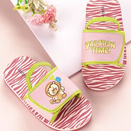 Babyoye Animal Print Flip Flops with Back Strap - Yellow & Red-image-15