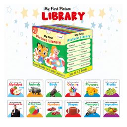 My First Picture Library Box Of 12 (Pre-School Books) | Gift Set For Kids in Green : Kids Educational Board Book, Preschool Kids Books, Educational Board Book Collection-8