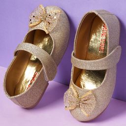 Minesole Bow Detailed Ballerinas - Gold-image-25