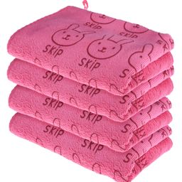 Kuber Industries Cleaning Towel | Reusable Cleaning Towel for Baby | Duster Towel for Home Cleaning | Skip Cleaning Cloth Towel with Hanging Loop | 30x40 | Pack of 4 | Pink-image-101