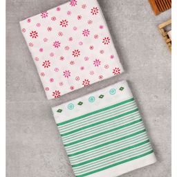 Zahya 100% Pure Cotton Bath Towel - White Floral-image-2