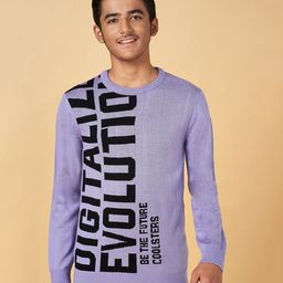 Coolsters by Pantaloons Full Sleeves Typography Designed Sweater - Lilac-image-83
