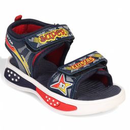 Lil Lollipop Polka Dots Designed Sandals With Velcro Closure - Navy Blue-image-97