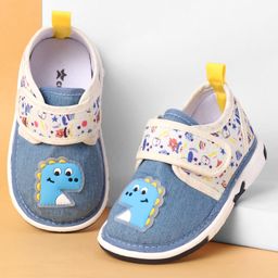 Cute Walk by Babyhug Casual Shoes Velcro Closure & Dino Patch - Blue-image-99