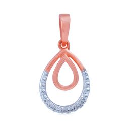 BHIMA Jewels 18K Hallmark 750 Purity Rose Gold Ovel Diamond Pendant-image-29