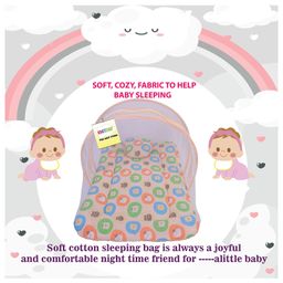 Kwitchy New Born Baby Bedding Combo of Mattress with Net Sleeping Bag 4 Pcs Gadda Set - Orange image 3